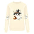 thumbnail image 4 of Halloween Sweatshirts for Women Cute Ghost Pumpkin Graphic Pullover Cozy Spooky Crewneck Fall Casual Long Sleeve Top, 4 of 4