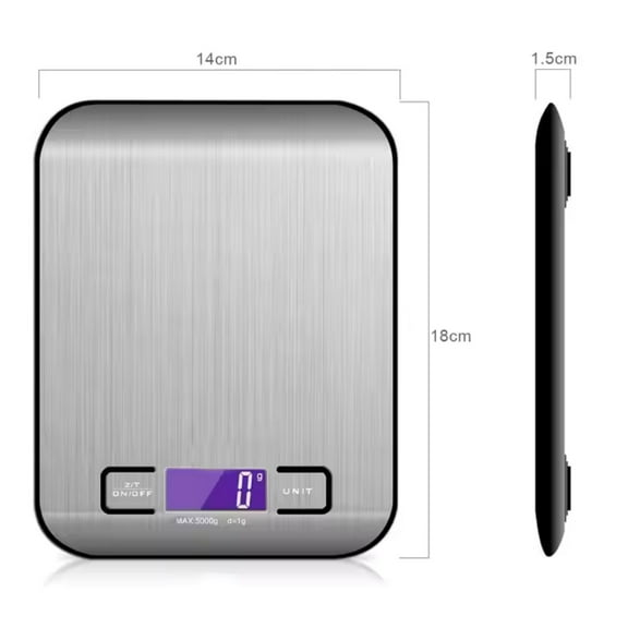 Stainless Steel Digital Food Scale, 11lb Kitchen Scales Grams  Ounces For Weight Loss , Cooking