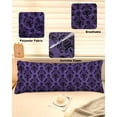 thumbnail image 2 of Halloween Body Pillow Cover 20 x 60 Inch Decorative Pillow Cover Purple Black Haunted-House Fall Seasonal Lumbar Pillowcase Seasonal Rectangle Cushion Case for Couch Sofa Bed Living Room, 2 of 7
