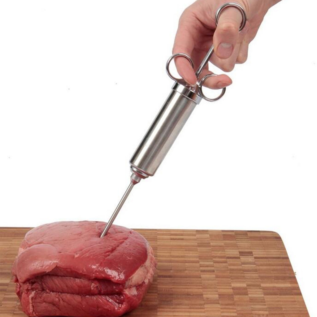 Yammee Meat Injections Syringe with 2/3 Needle Stainless-Steel Seasoning Injector