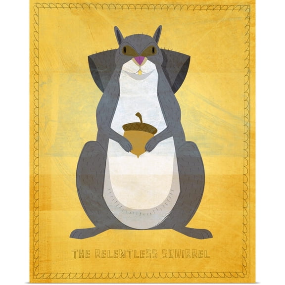 Great BIG Canvas | Rolled John W. Golden Poster Print entitled The Relentless Squirrel