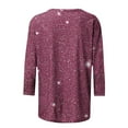 thumbnail image 6 of Nfurl Women's Sequin Tops Trendy 3/4 Sleeve Crewneck Fall Winter Sparkly Blouse Dressy Casual Pullover Top Ladies Club Party Clothing Purple XXL, 6 of 6