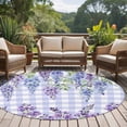 thumbnail image 4 of Round Rug 6Ft Washable Non-Slip, Purple Flowers Circle Area Rugs for Living Room Bedroom, Weeping Spring Floral Checkered Pastoral Indoor Floor Mats Carpet Runner for Home Decor Aesthetic, 4 of 8