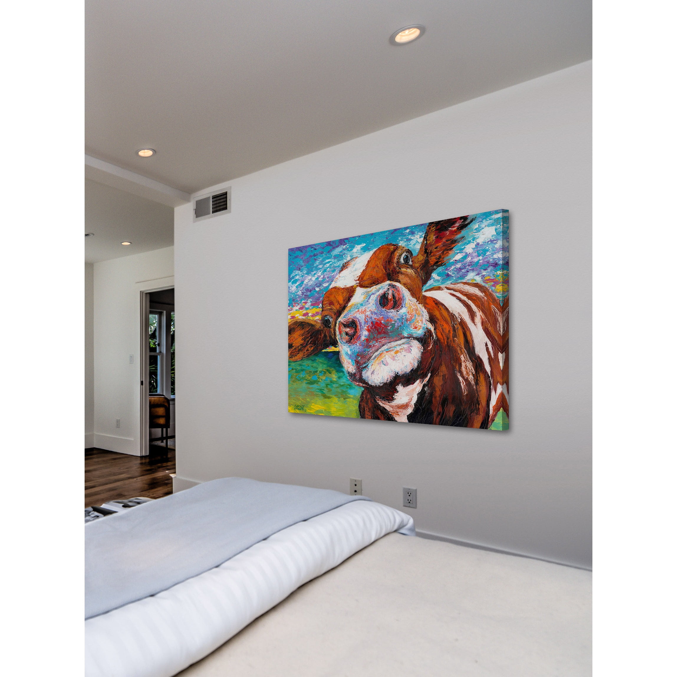 Marmont Hill Curious Cow I Canvas Wall Art