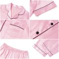 thumbnail image 5 of UVN Pajamas Sets for Women Short Sleeve Button Down Tops And Pants Sleepwear Soft Silk Satin Pjs Loungewear 2 Piece Outfit, 5 of 8