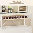 thumbnail image 6 of Bakers Rack with Power Outlet, 6-Tier Coffee Bar, Microwave Stand with Wine Rack, LED Lights and 10 Hooks, Bakers Racks for Kitchens with Storage, White, 6 of 8