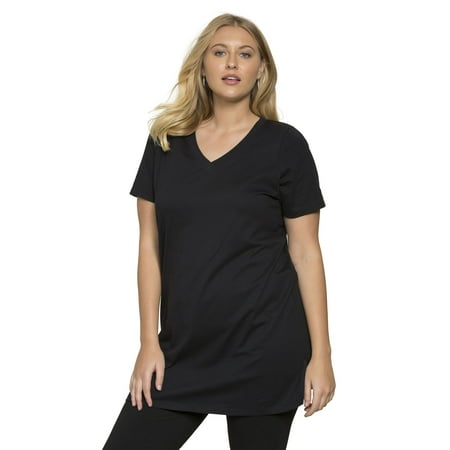 - Roaman's Plus Size V-neck Maxi Tunic