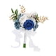 thumbnail image 5 of Ramo de rosas artificiales de 29cm, cinta para ramo de novia, borla, accesorios de fotografía para compromiso, aniversario, ramo de flores para novia Azul, 5 of 8