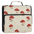 thumbnail image 2 of Water-Resistant 3-Ring Binder Organizer with Multiple Pockets Zipper Binder Bag for Office Cute Mushroom Pattern with Daisies, 2 of 8