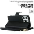 thumbnail image 2 of Wallet Case for Apple iPhone 11, RFID Blocking Flip Cover with 7 Card Slots, Cash Compartment Magnetic Closure Hands-Free Stand, Slim Protective Phone Case with Wrist Strap,Black, 2 of 4