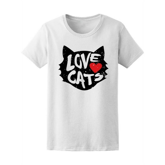 Cat With Heart Love Cats T-Shirt Women -Image by Shutterstock, Female x-Large