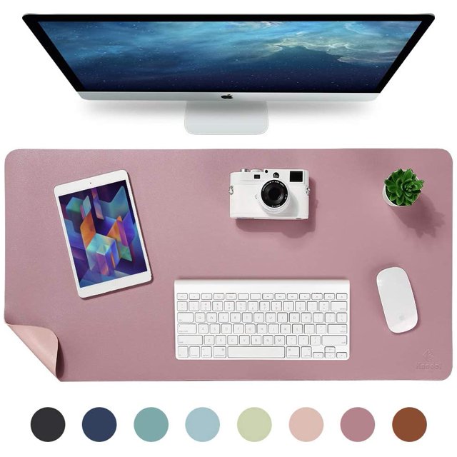 Tapis de Table, Tapis de Bureau, Tapis de Table en Cuir Pu de 70 * 35 Cm, Tapis de Table pour Ordinateur Portable, Double Face (Violet)