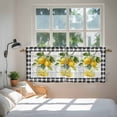 thumbnail image 3 of Yellow Lemon Tier Curtains 24 Inch Length, Summer Botanical Black White Checkered Wooden Cafe Short Curtains for Bathroom Over Sink, Small Kitchen Curtain Light Filtering Drapes 2 Panels 27.5"Wx24"L, 3 of 8