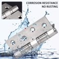 thumbnail image 2 of Bisagra de puerta de acero inoxidable, 2 piezas Bisagras de puerta plegables Bisagras de acero inoxidable Bisagra de 3 mm de espesor, para puertas interiores sólidas(Plata), 2 of 5