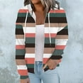 thumbnail image 4 of Usmixi Winter Womens Sweatshirt Coat Hooded Sweatshirt for Women Casual Drawstring Zip up Striped Print Hoodies Coat Tops Fall Loose Lightweight Long Sleeve Pocket Outerwear Up to 65% off, 4 of 7