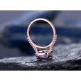 thumbnail image 5 of HeartsAndYou 2.4ct Natural Purple Amethyst & Diamond Engagement Ring Halo 14k SOLID Rose Gold, 5 of 9