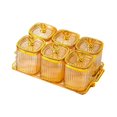 thumbnail image 2 of Candy Nuts Plato con tapa de nueces de boda Placa Contenedor de almacenamiento de alimentos Dividido Platy Nuts Bande Ámbar 6 cuadrículas, 2 of 8
