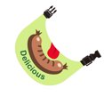 thumbnail image 2 of Pet Dogs Saliva Towel Delicious Sausage Pattern Bandana Bibs Funny Photography Props Gift For Cats Dogs, 2 of 9