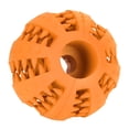 thumbnail image 4 of Pelota de juguete para perros con forma de sandía y lunares, juguete interactivo giratorio para mascotas, color naranja, 4 of 14