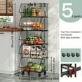 thumbnail image 2 of FZZ 5-Layer Stackable Fruit & Veggie Basket with Wheels: Metal Wire Storage Cart, Ideal for Kitchen, Food Storage & Outdoor Decor, 2 of 5