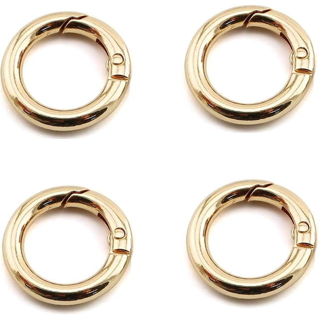 PinesC 4 Pcs 1/2in Inner Diameter Metal O Ring Sliver Assorted Multi-Purposefor Hardware Bags Ring Hand DIY Accessories(Golden) Golden
