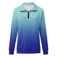 thumbnail image 4 of Pull Décontracté 1/4 Zip à Manches Longues Col Chandails en Molleton Dégradé Vêtements de Sport Veste de Course Violet L, 4 of 5