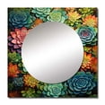 thumbnail image 2 of Designart "Succulent Mosaic Artistry" Floral & Botanical Square Mirror For Wall Decor - Large Multi-Color Square Mirror Printed Wall Decor - Traditional Square Living Room Mirror, 2 of 5