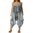thumbnail image 1 of Women Funny Romper V Neck Printed Spaghetti Strap Owl Face Jumpsuit Cosplay Dress, 1 of 6