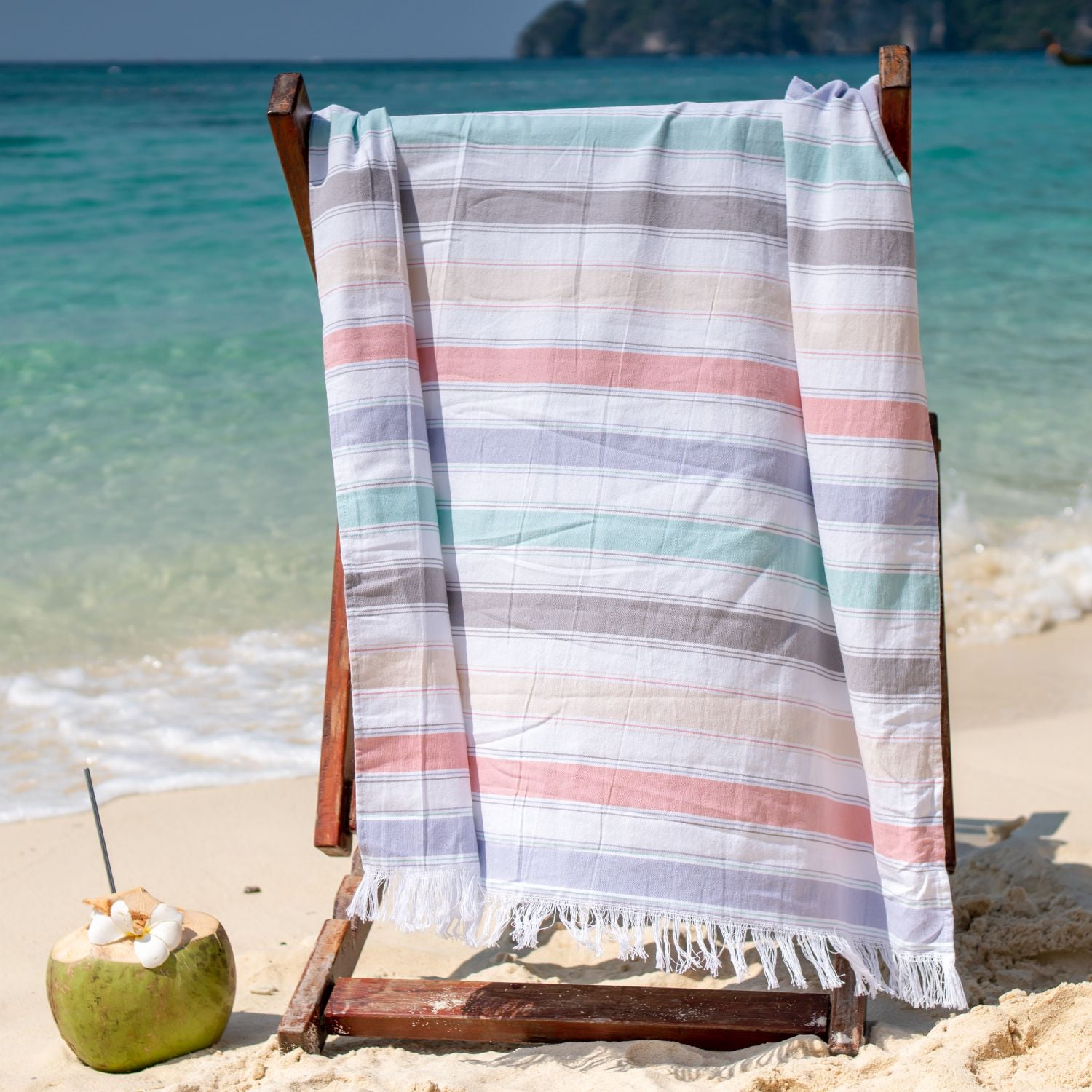 Arkwright Sandfree Turkish Beach Towel 100% Cotton, Sand Resistant  Oversized Pool Towel for Spa, Bath, Gym, and Travel, 35 x 75 in. (C（並行輸入品）  通販