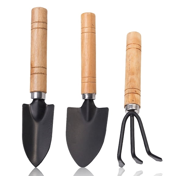 3 Piece Mini Garden Tool Sets - Gardening Hand Tools with Steel Heads,
