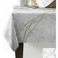 thumbnail image 2 of Marble Tablecloth Waterproof For Square/Round/Rectangle Table Cloth 60x84 In, Washable Polyester Dining Wipeable Tablecovers, White Gray Marbling Print Table Cover For Baby Shower Baptism Buffet Party, 2 of 6