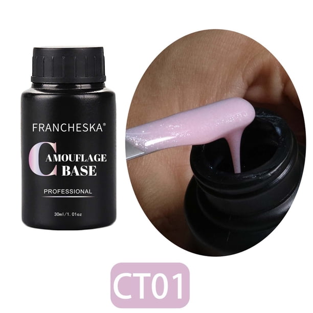 Polvo para uñas Arte de uñas Goma Color nude Base Brillantina Brillantina Fototerapia Base Pegamento Arte de uñas