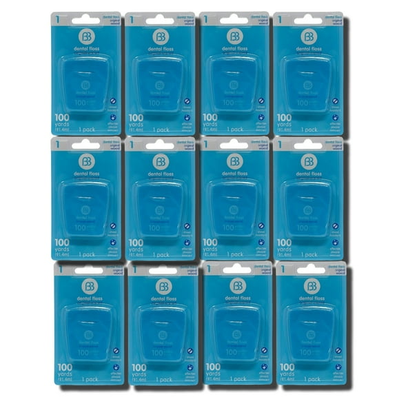 12 Pack Brush Buddies Waxed Dental Floss Each 100 yd (91.4 m)