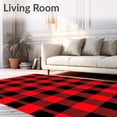thumbnail image 2 of ODIKA 4'x6' Machine Washable Non-Slip Area Rug, Bold Interlocking Buffalo Plaid With Contrasting Dark Highlights High Traffic Rug, Red, 610536, 2 of 7