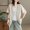 Gray, variant on Linen Blazer Collarless for Women Casual Short Sleeve Spring Summer Fall Blazer Jackets
