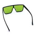 thumbnail image 6 of Shield Sunglasses for Men UV400 Mirrored Lens Oversized One-Piece Frame Futuristic Wraparound Style Black Frame - Green Lens, 6 of 7