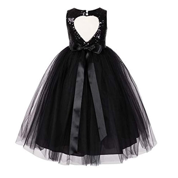 Ekidsbridal Heart Cutout Sequin Flower Girl Dresses for Toddlers Pretty Princess Pageant Gown 172seq 10