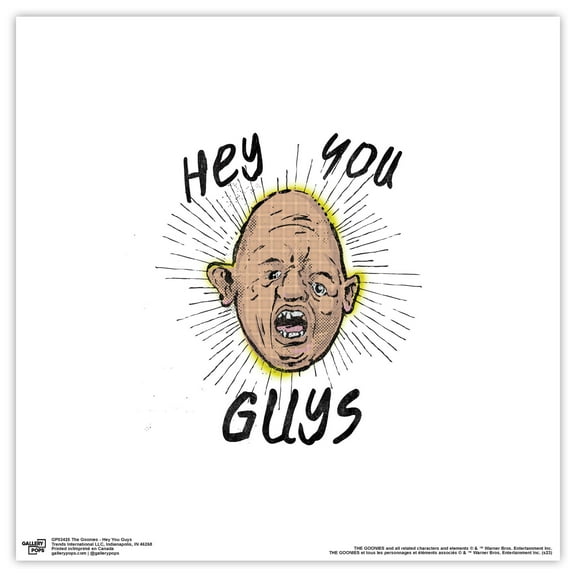 Gallery Pops The Goonies - Hey You Guys Wall Art, Unframed Version, 12" x 12"