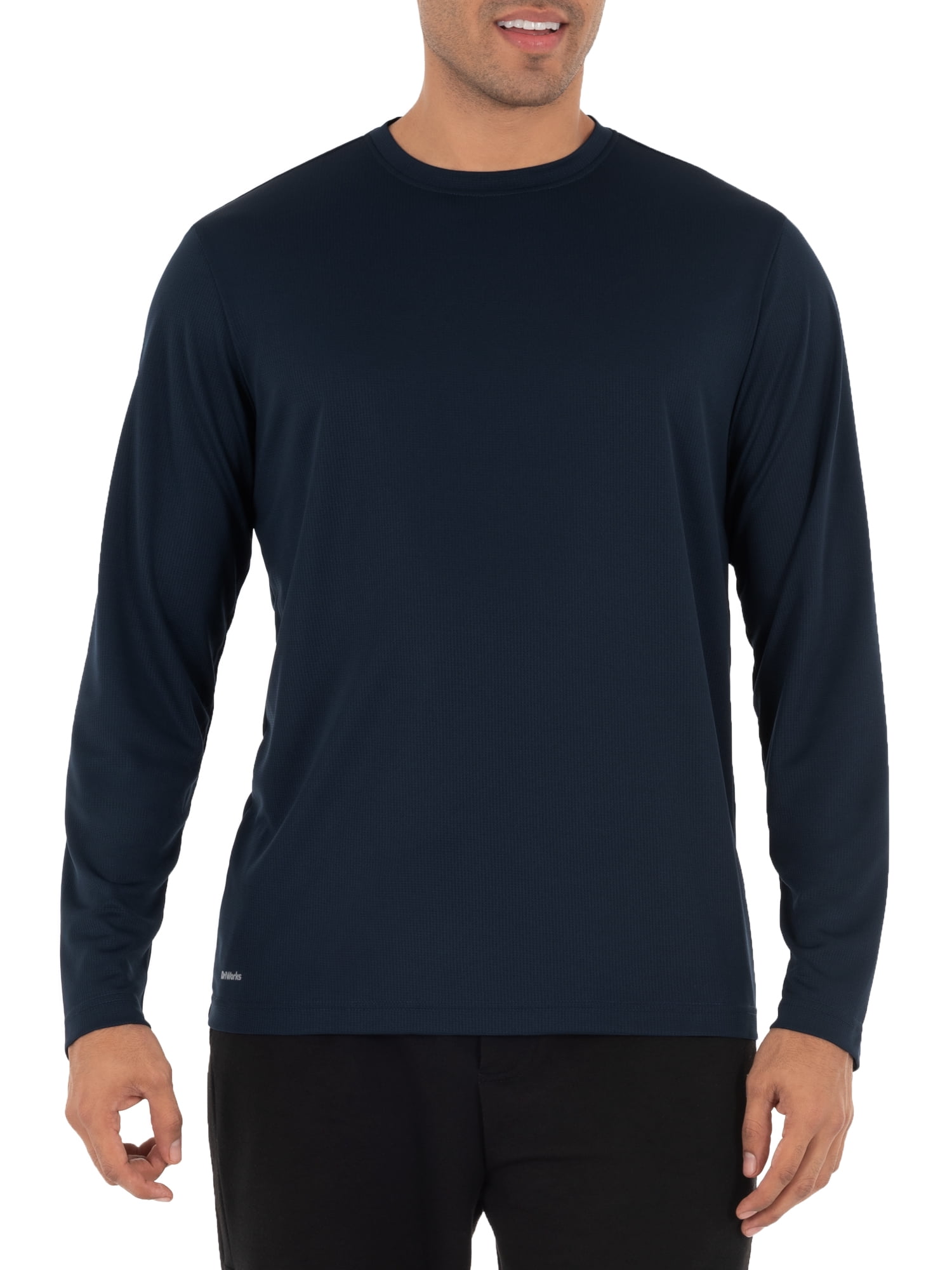 Athletic Works Men's and Big Men's Active Quick Dry Core Performance Long Sleeve T-Shirt, up to Size 5XL