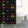thumbnail image 4 of Multicolor Controllers Games Icons Black Pattern Shower Curtain 36"x72" ,Bathroom Decorative Shower Curtains Set with 12 Hooks,Modern Waterproof Washable Shower Curtain, 4 of 6