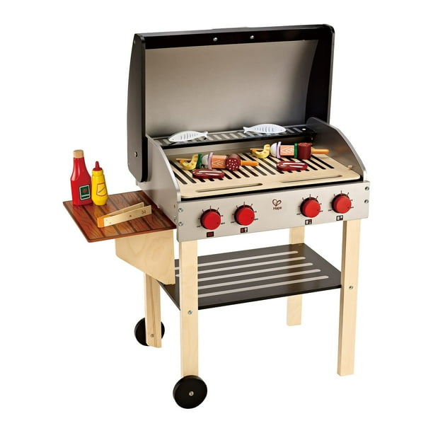 Set de cocina Pretend Playset Hape Wooden Gourmet Grill para niños
