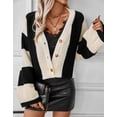 thumbnail image 2 of Womens Cropped Cardigans Sweaters Button Down V Neck Long Sleeve Waffle Knit Open Front Soft Knit Cardigans Sweater, 2 of 6