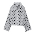 thumbnail image 2 of Karymi Rain Jacket Women Polka Dot Windbreaker Jacket, Stand Collar Button Front Drawstring Hem Cropped Coat with Side Pockets, Casual Long Sleeve Outdoor Anorak, 2 of 8
