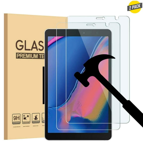 EpicGadget [2 Pack] Screen Protector for 2019 Galaxy Tab A 8.0 P200/P205 Scratch Resistant Bubble Free Tempered Glass Screen Protector for Samsung Galaxy Tab A 8.0 Released in 2019