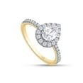 thumbnail image 2 of 1 Carat (Cttw) Lab Created Moissanite Diamond Pear Shaped Halo Engagement Wedding Ring for Womens in 18K Yellow Gold Plated 925 Sterling Silver Color-G-H/Clarity- VVS1, Gift Jewelry for Her,Size-11, 2 of 5