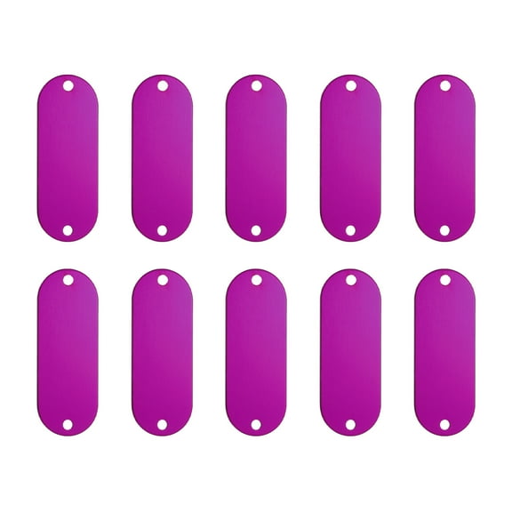 Metal Blank Tags Stamping Blanks Tag, DIY Engraving Tags Aluminum Purple ID Tags, Pack of 10