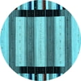 thumbnail image 1 of Ahgly Company Indoor Round Abstract Light Blue Contemporary Area Rugs, 7' Round, 1 of 4