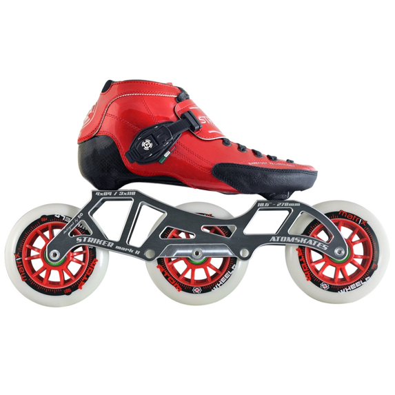 Atom Luigino Strut 3 Wheel Inline Skate Package (Matrix 90mm, 12 (11 Men's), Red, ABEC 7)