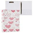 thumbnail image 3 of WOBOGO Valentine Day Pink Hearts Pattern File Folders Extra Large Capacity to Hold 200 Sheets of Documents Hard Shell Ring Binder for School Home Office, 3 of 10