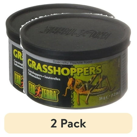 (2 pack) Exo Terra Grasshopper Reptile Food, Insects, 1.2 oz. Can